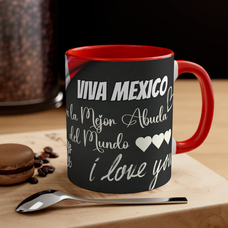 Mug-Taza Accent Coffee  11oz - Diseño Mexico 11 - Personalized