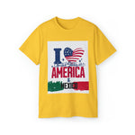 Camiseta Personalizada I Love usa &amp; mexico - Sin costumbre 