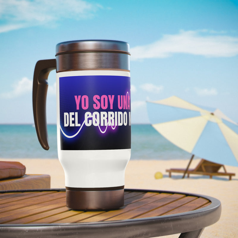 Stainless Steel Travel Mug with Handle, 14oz - Personalized 12