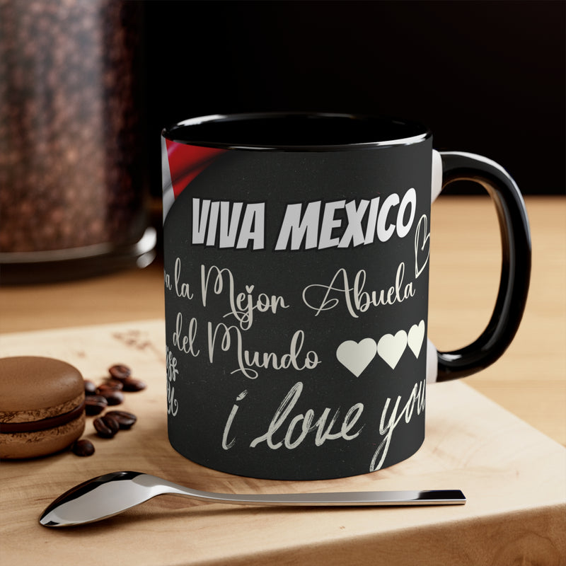 Mug-Taza Accent Coffee  11oz - Diseño Mexico 11 - Personalized