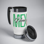 Stainless Steel Travel Mug with Handle, 14oz - Personalized 19