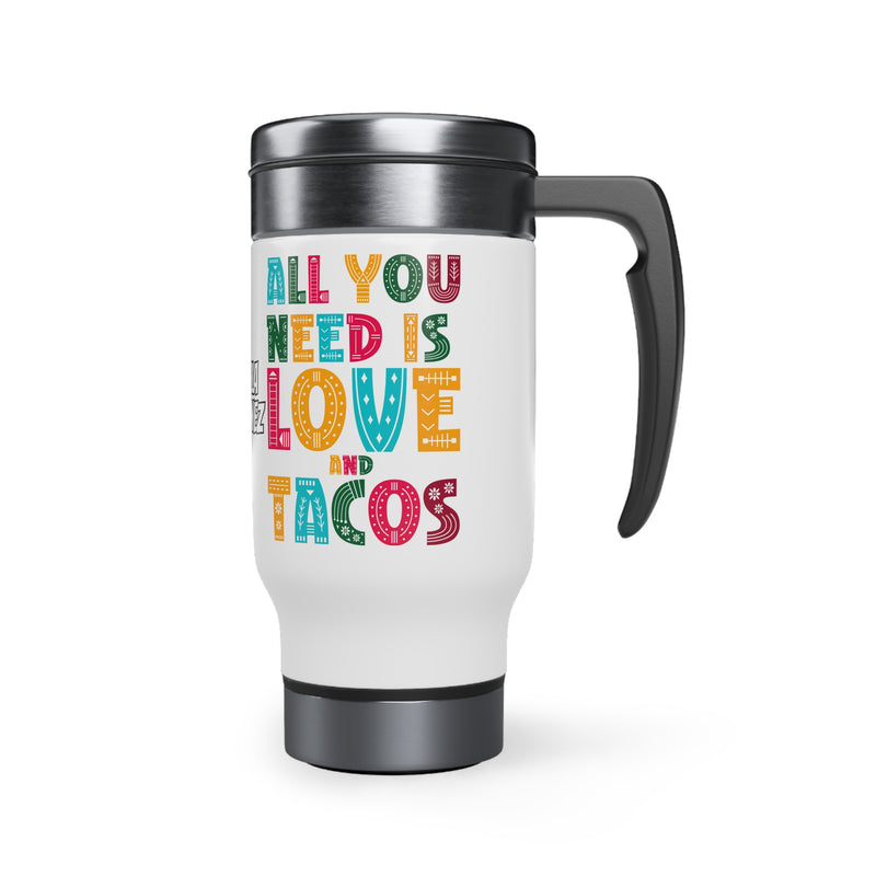 Stainless Steel Travel Mug with Handle, 14oz - Personalized 13